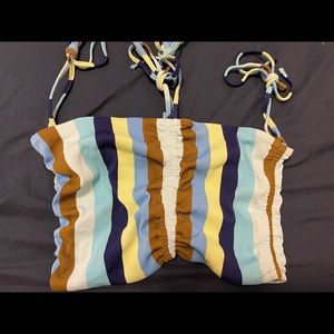 Aerie Ribbed Longline Bandeau Bikini Top